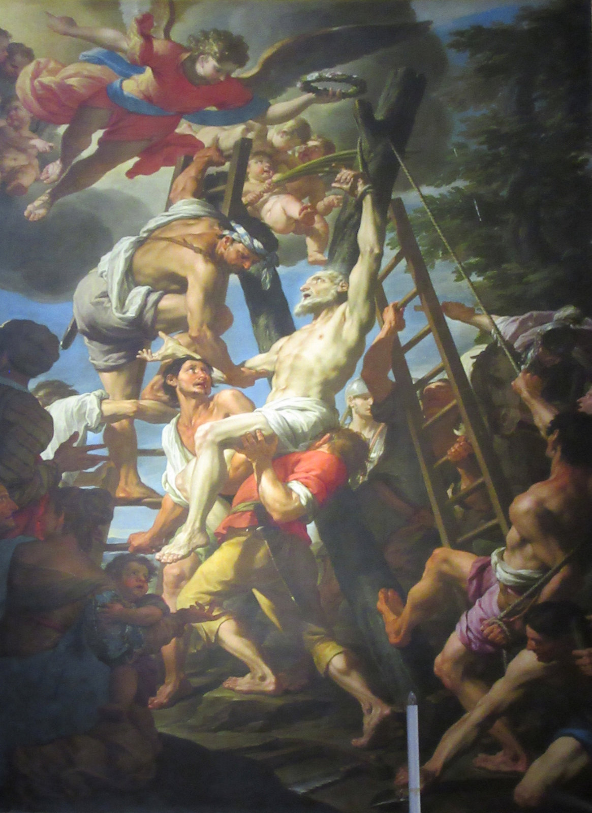 Giovan Battista Leonardi: Andreas' Kreuzigung, in der Kirche Sant'Andrea delle Fratte in Rom