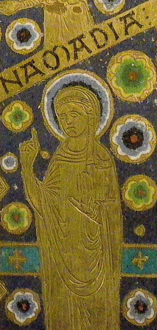Emailldarstellung auf dem „Schrein von Calminius und Namdia”, 12. Jahrhundert, in der Pfarrkirche in Mozac