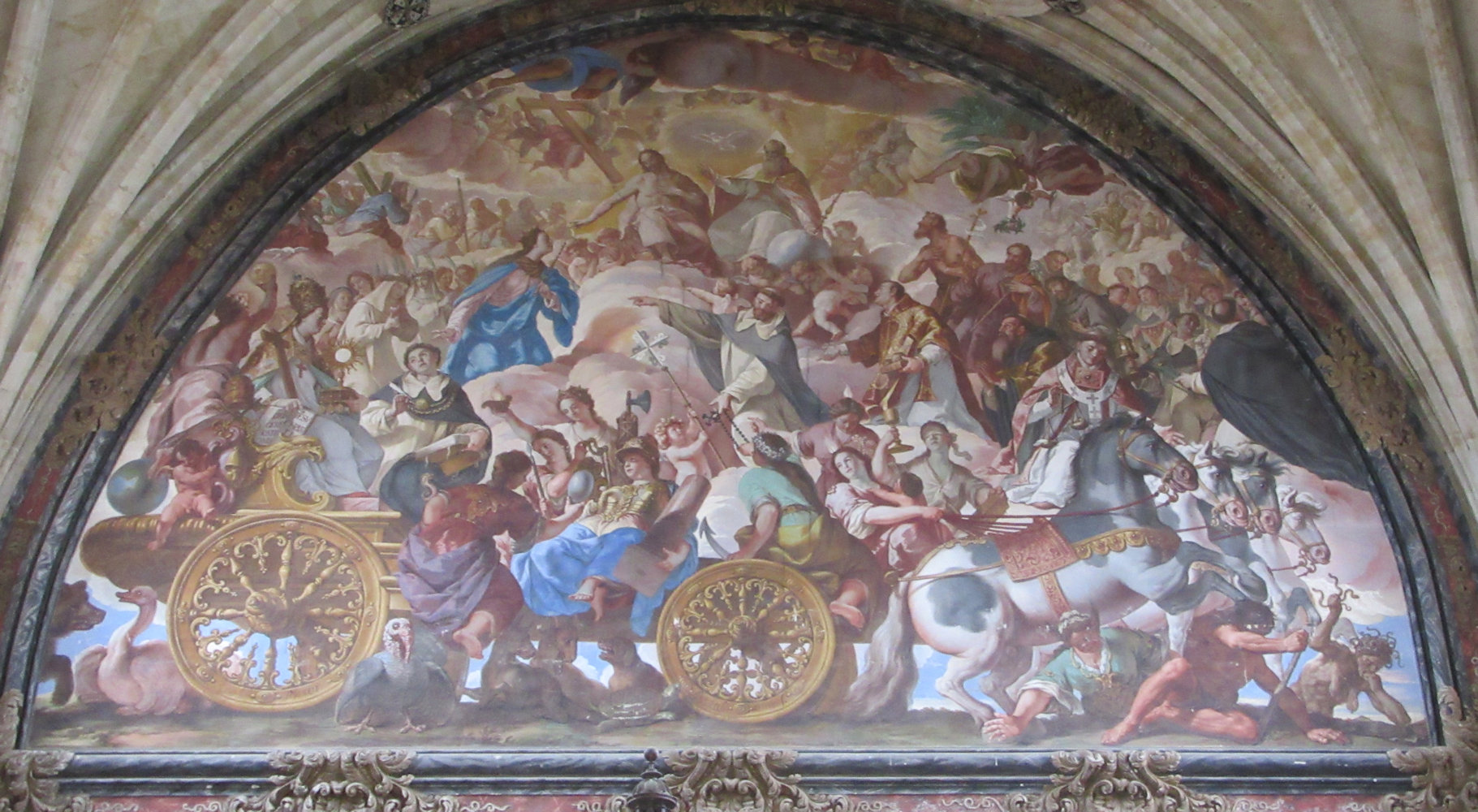 Antonio Palomino: Der Triumph der Kirche mit Hilfe des Dominikanerordens, um 1710, in der Dominikanerkirche San Esteban in Salamanca