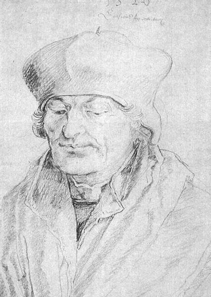 Portrait des Erasmus von Rotterdam, 1520, im Louvre in Paris