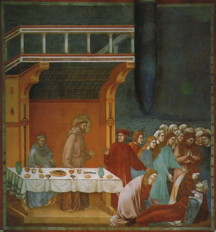 Der Heilige Franziskus bat für die Gesundheit der Seele des Ritters von Celano, der ihn demütig zum Essen eingeladen hatte, und der, nach der Beichte und nachdem er seine persönlichen Dinge im Haus geordnet hatte und während sich die anderen zu Tisch begaben, plötzlich starb und im Herrn ruhte