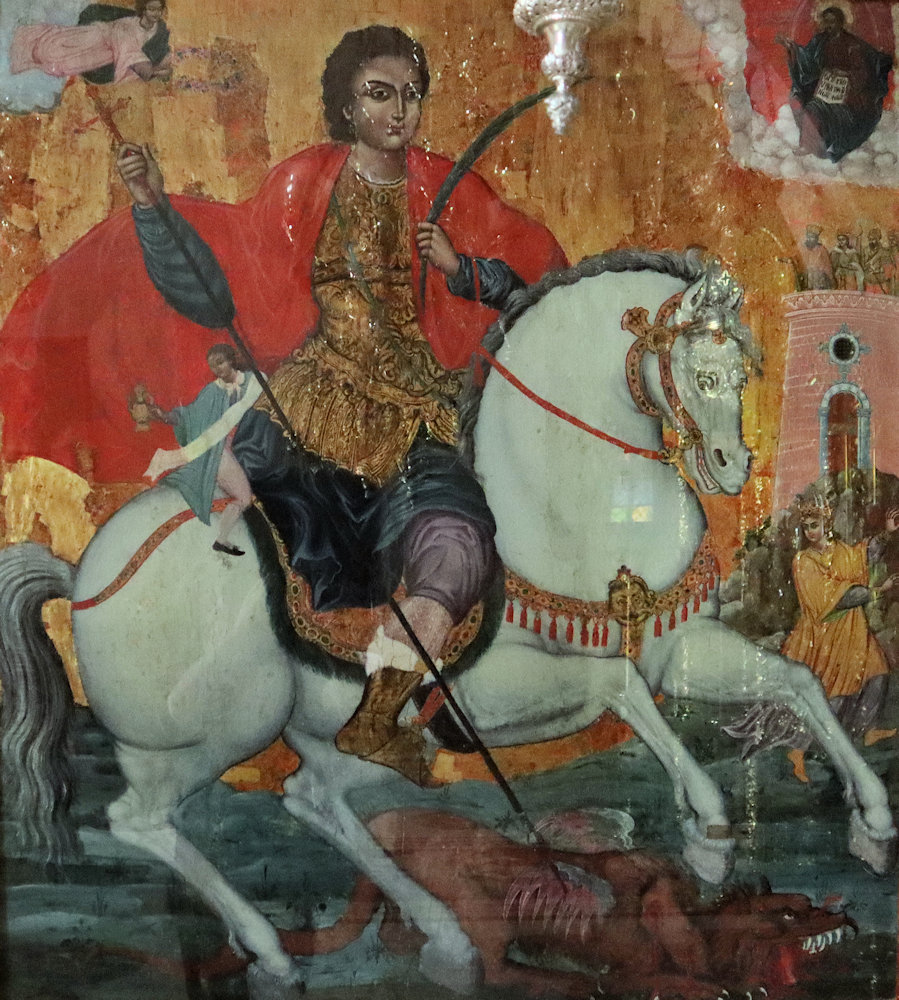 Ölbild im Katholikon des Klosters Epanosifi auf Kreta, das Georg geweiht ist