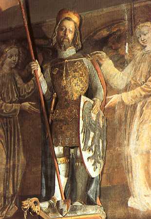 Peter Parler (1330 - 1399): Statue in der Wenzel geweihten Kapelle im Veits-Dom in Prag