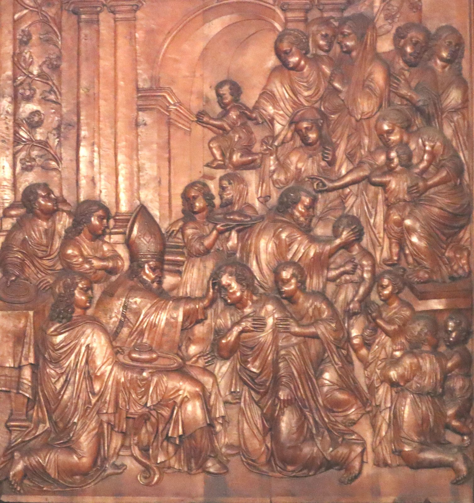 Relief: Austremonius' Bischofsweihe, 17. Jahrhundert, in der Kathedrale in Clermont-Ferrand