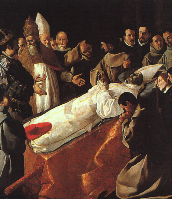 Francisco de Zurbarán: Der nach seinem Tod aufgebahrte Bonaventura, 1629, Musée du Louvre in Paris