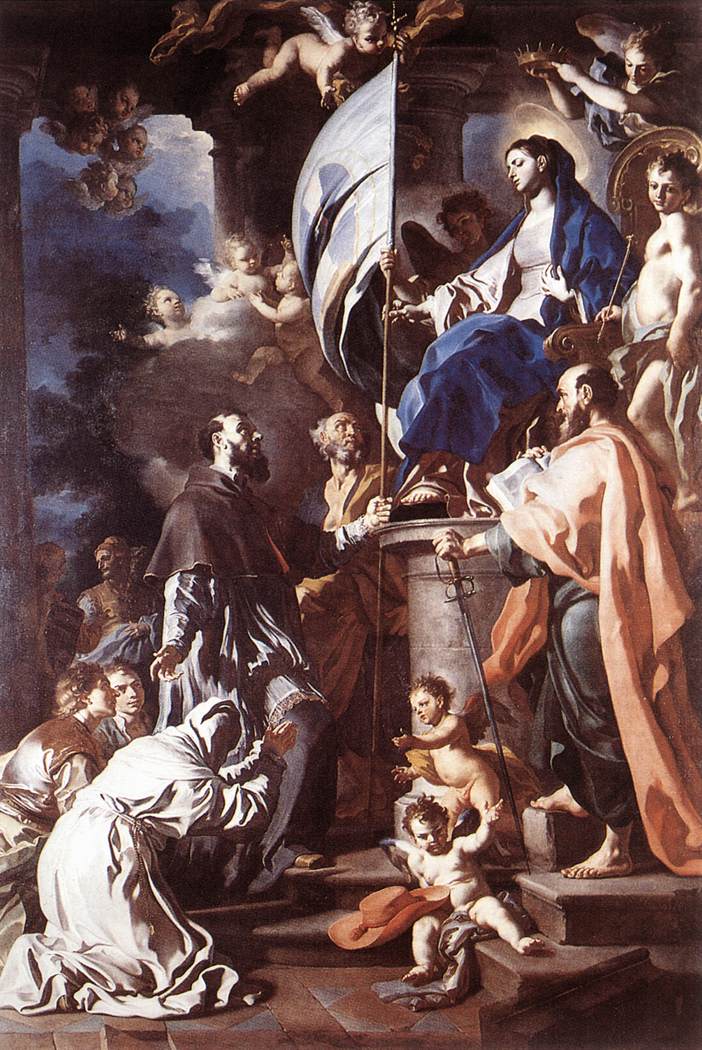 Francesco Solimena: Bonaventura erhält von Maria das Leichenbanner, 1710, in der Kathedrale in Caserta