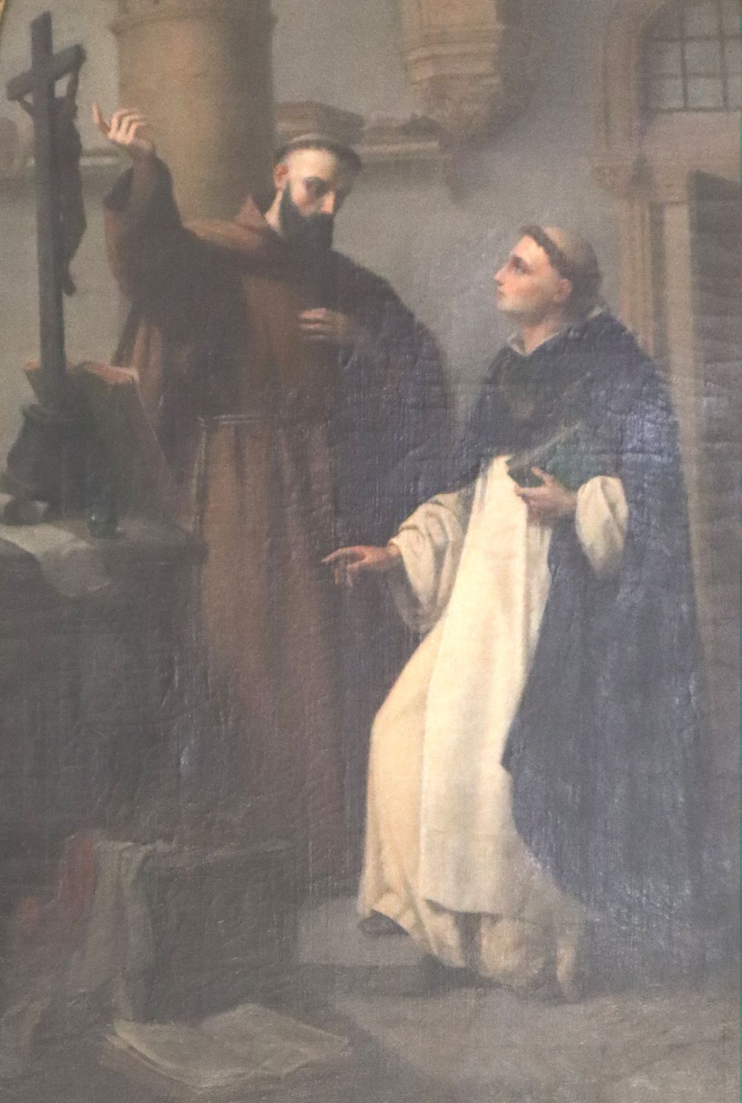 Dominique Magaud: Bonaventura (links) empfängt Thomas von Aquin , 19. Jahrhundert, in der Kirche Saint-Bonaventure in Lyon