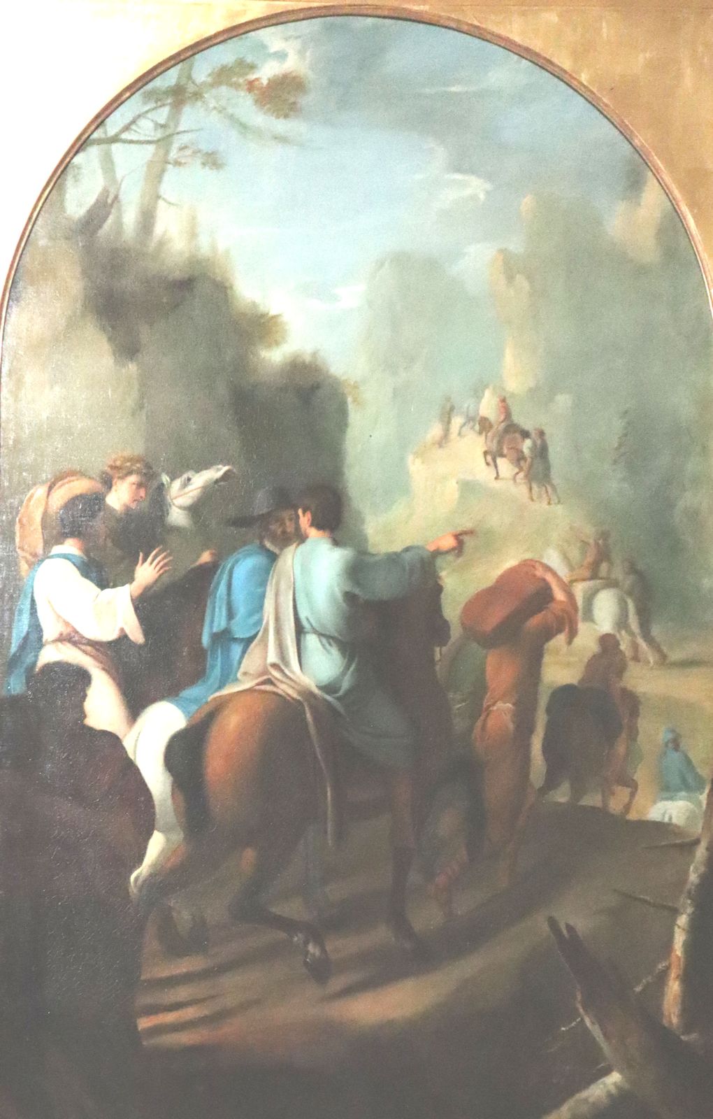 Louis Perron: Bruno, seine Begleiter und Bischof Hugo bei der Besichtigung der Stelle der späteren „Grande Chartreuse”, Bild, 1852, in der Kirche des ehemaligen Priorats in Souvigny