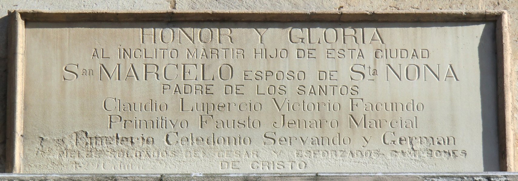 Inschrift an der Kirche San Marcello in León