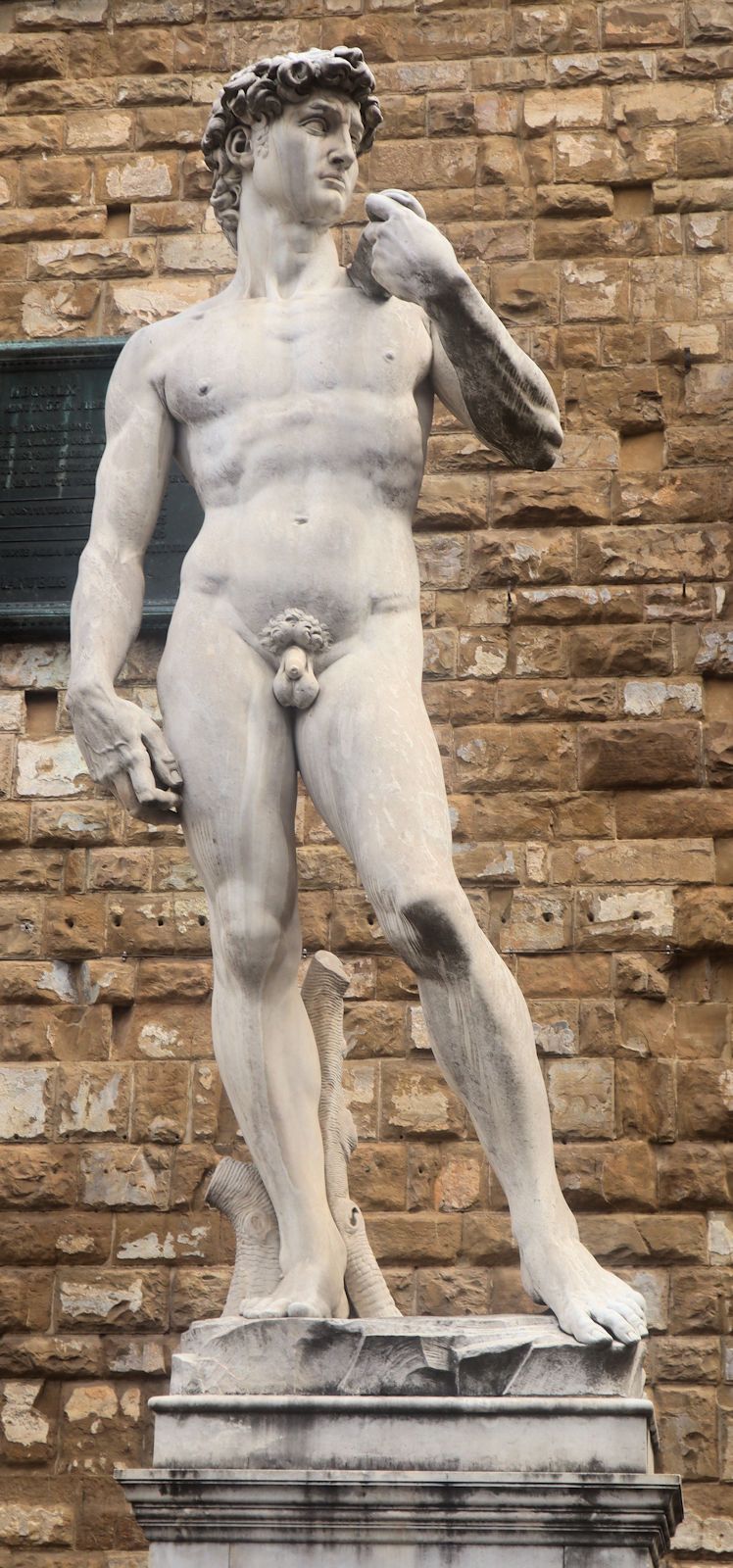 Michelangelo: Statue, 1504 (Kopie), vor dem Palazzo Vecchio in Florenz, Original in der Galleria dell'Accademia in Florenz