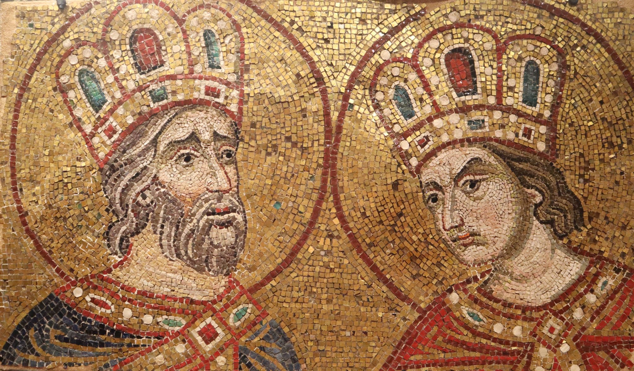 Mosaik (Fragment): Davild (links) und Salomo, 14. Jahrhundert, im Museum des Domes San Marco in Venedig