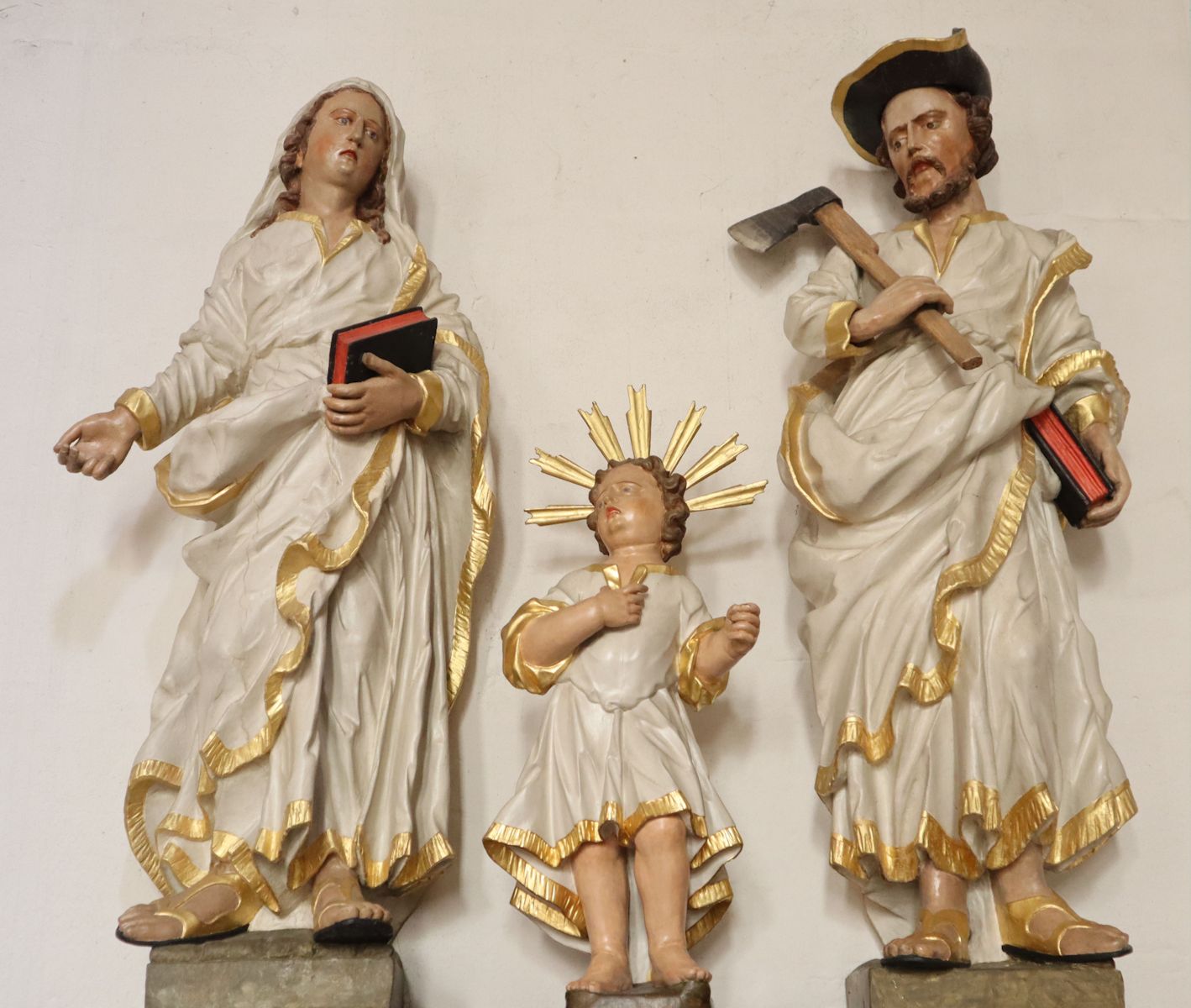 Andreas Kersten: die Heiligen Familie auf der Flucht nach Ägypten, Statuen, um 1683, in der Kirche St. Cyriacus in Duderstadt