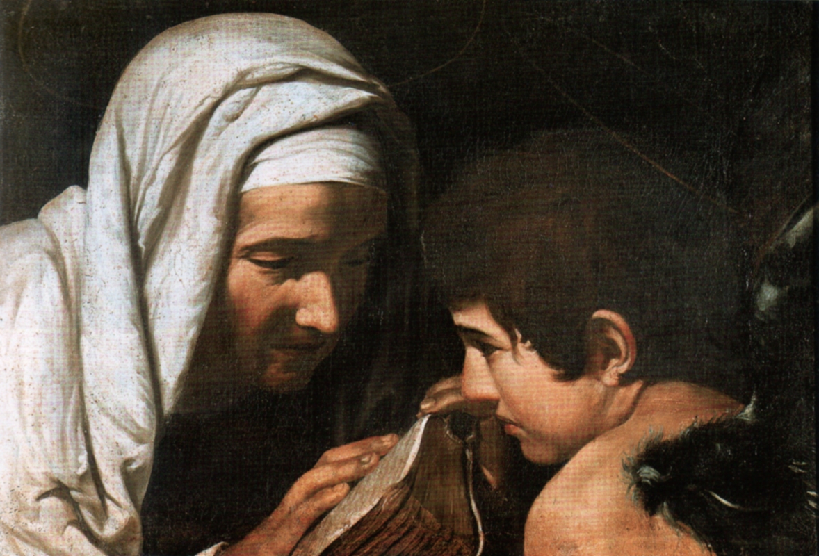 Caravaggio (1571 - 1610): Franziska wird von einem Engel belehrt, in der Sakristei der Kirche S. Pietro in Perugia