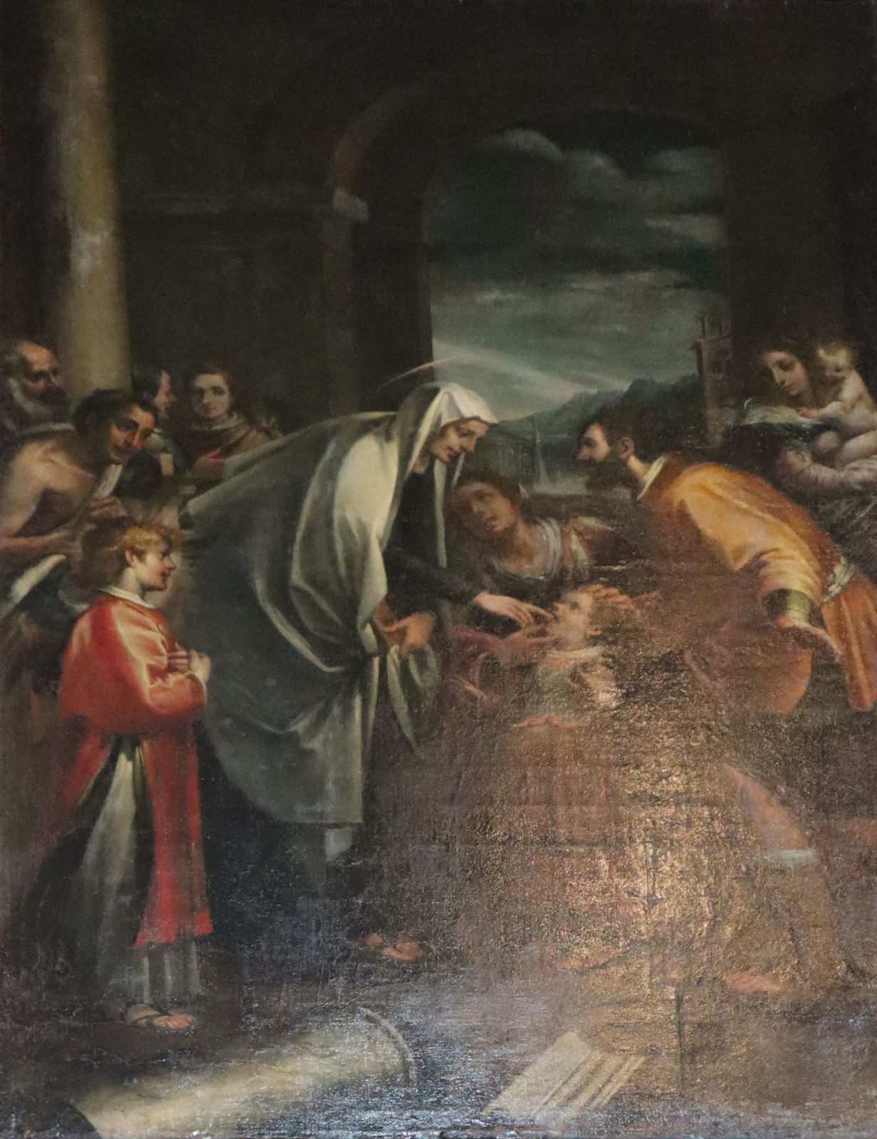 Giovanni Domenico Cappellino: Franziska heilt einen kleinen Jungen, um 1625,, in der Kirche Santo Stefano in Genua