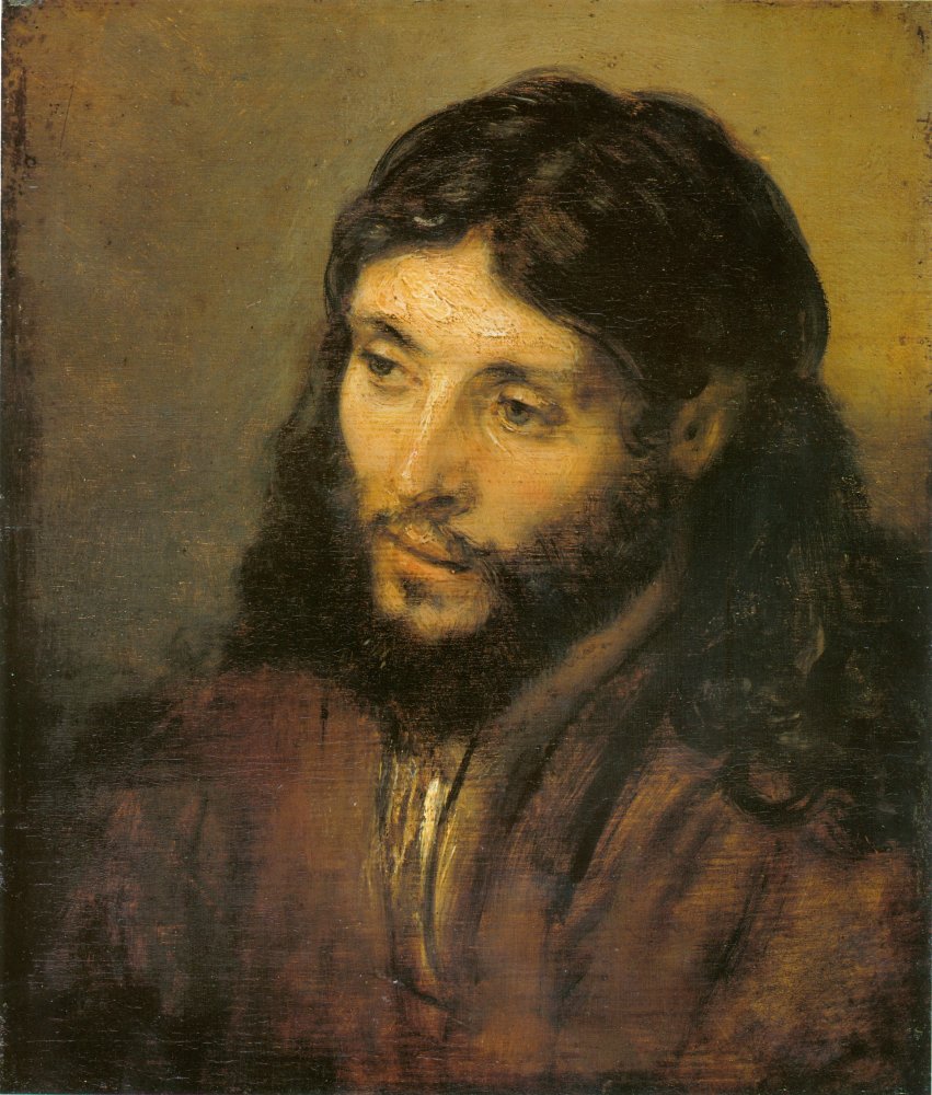 Rembrandt Harmensz van Rijn: Christuskopf, um 1656, Staatliche Museen Preußischer Kunstbesitz in Berlin