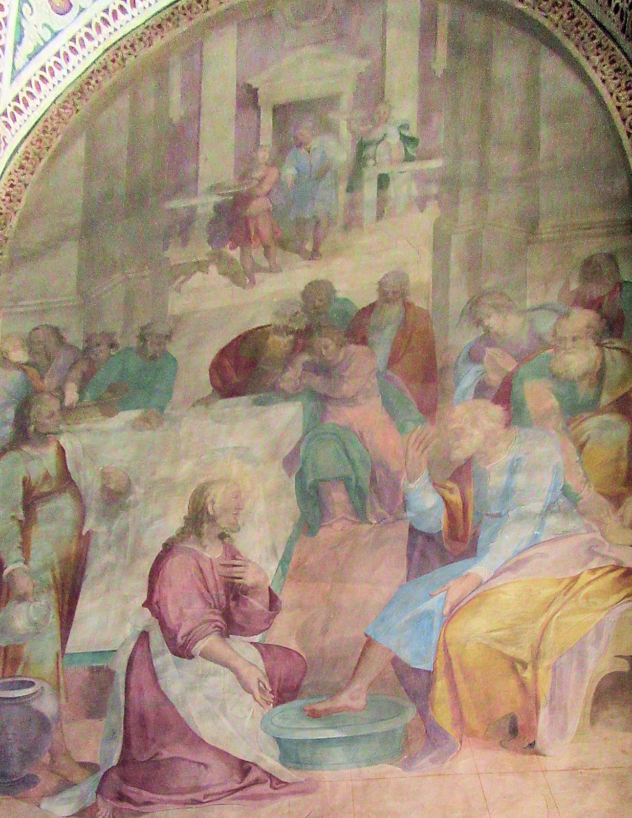 Die Fußwaschung, Bild im Sanktuarium Scala Santa in Rom