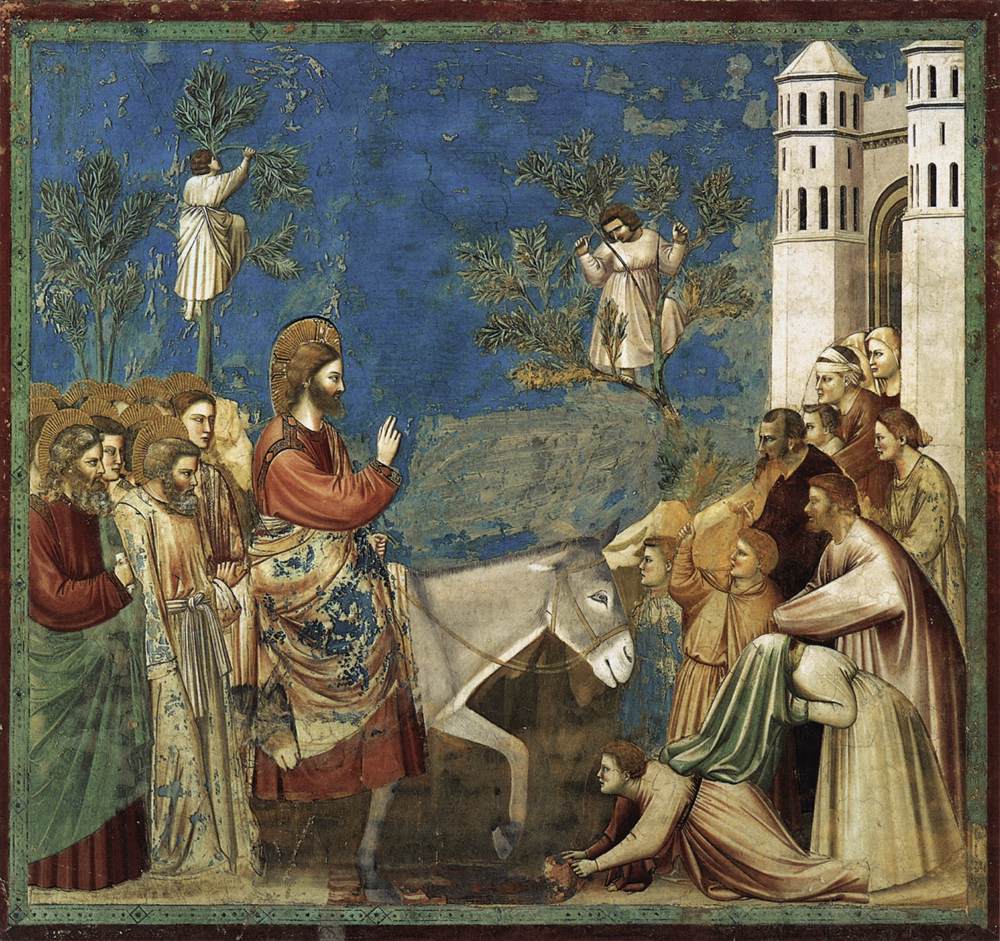 Giotto di Bondone: Einzug in Jerusalem, 1304 - 06, Fresko in der Cappella Scrovegni in Padua