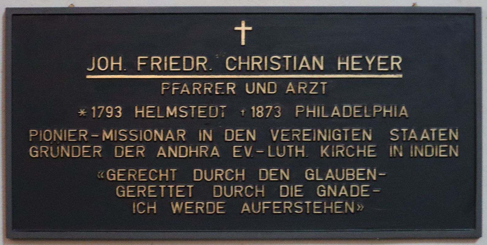 Gedenktafel in der Stephanskirche in Helmstedt