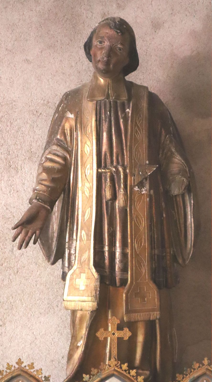 Statue in der Marius geweihten Kirche Saint-Mary in Vézézoux