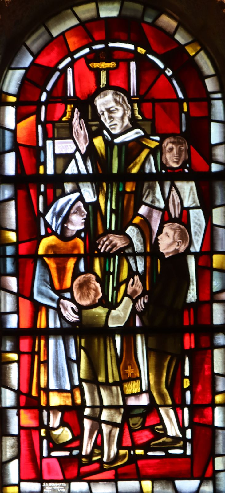 Jean-Jacques Borghetto: Glasfenster, 1958, in der Marcellin geweihten Kirche in Marlhes