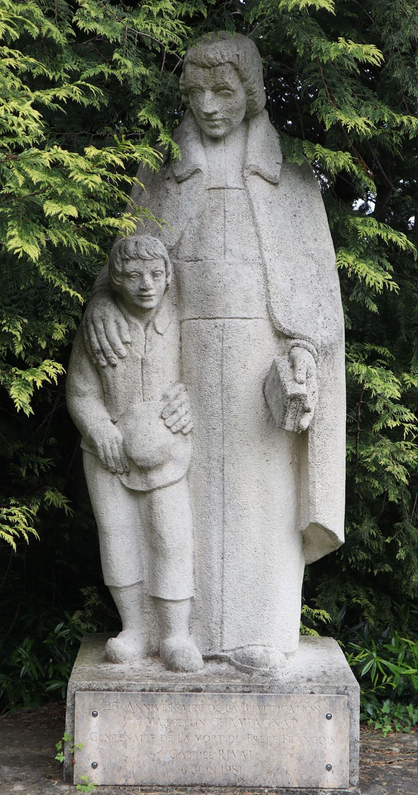 Statue, 1981, beim ersten Haus der Maristen in La Valla-en-Gier