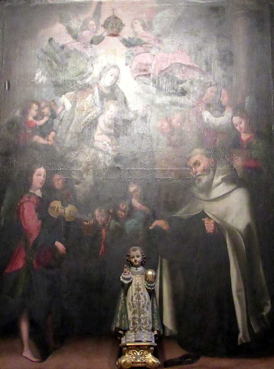Gregorio Fernández: Maria überreicht Simon das Skalpulier, um 1635, in der Klosterkirche La Santa am Ort des Geburtshauses von Theresa von Ávila