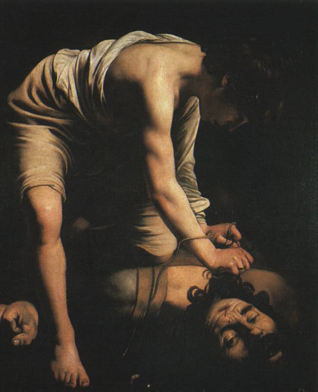 Caravaggio: David and Goliath, 1600, im Nationalmuseum del Prado in Madrid
